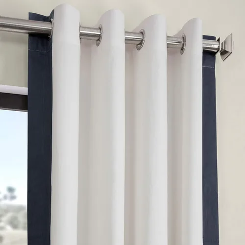 Vista 2 de HPD Half Price Drapes PRCT-VC1713-84-GR - Cortinas de algodón con ojales estampadas para sala de estar y dormitorio (1 panel), 50 x 84 pulgadas