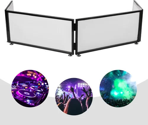 Vista 4 de Cabina de fachada portátil para DJ, pantalla de cubierta plegable, para mesa, para eventos, fachada, cabina de DJ, panel frontal de fachada
