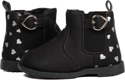 Vista 5 de CHERRY POPO Botas de piel de vestir para niñas, botines cortos de moda para invierno, otoño, zapatos clásicos con cremallera lateral