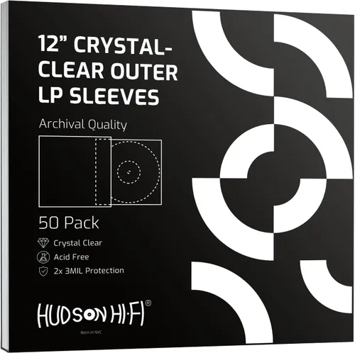 Nuevo - Fundas exteriores para discos de vinilo Hudson Hi-Fi - Paquete de 50 unidades - Fundas premium transparentes - Protege tus álbumes LP de