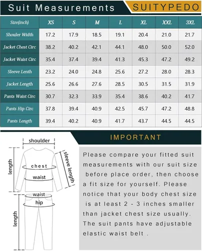 Vista 2 de Men's Slim Fit 3 Pieces Suit, 2 Buttons Solid Color Blazer Vest Pants with Tie Set, Business Wedding Tuxedo