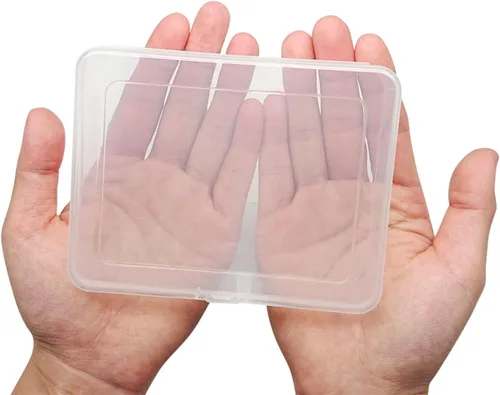 Vista 3 de Goiio 6 piezas mini contenedores de almacenamiento de plástico con tapa, caja rectangular transparente de 5 x 4 x 1.3 pulgadas para recolectar