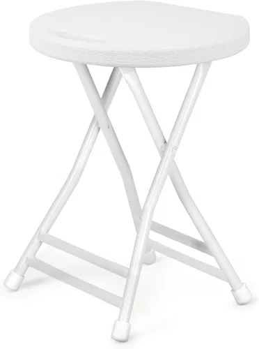 Vista 10 de COOZMENT Taburete plegable con asa, silla plegable, taburete de bar plegable con pies antideslizantes, capacidad de 600 libras, taburete plegable