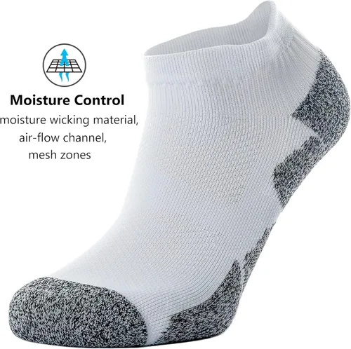 Vista 5 de CWVLC - Calcetines deportivos, hasta el tobillo, de compresión, acolchados, unisex, paquete variado