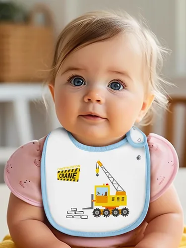 Vista 4 de Maiwa Paquete de 6 baberos de algodón impermeables con broches para bebés, niños y niñas, dentición babeo y alimentación