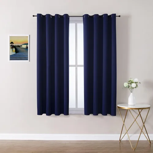Vista 111 de ChrisDowa Cortinas Oscurecedoras con Ojales para Dormitorio y Sala de Estar - Juego de 2 Paneles Cortinas Térmicas Aislantes Opacas