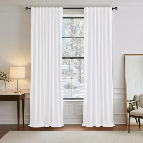 PONY DANCE - Cortinas opacas aisladas térmicamente, set de 2 cortinas opacas con bolsillo para barra pestaña trasera, paneles de cortinas opacas,