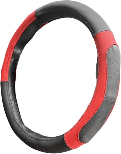 Vista 15 de Moyishi Funda de cuero superior para volante, ajuste universal, suave y transpirable, color negro