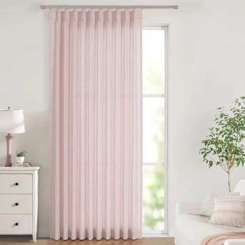 Vista 53 de Vision Home - Cortinas plisadas y semitraslúcidas con ganchos, mezcla de lino texturizado, filtran la luz, para sala, dormitorio, 2 paneles, 40 x 63