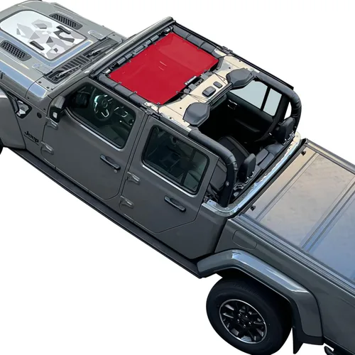 Vista 13 de Shadeidea JT - Parasol superior compatible con Jeep Gladiator, cubierta de malla para techo (2018-2023) - Bloqueador de ruido de viento y UV