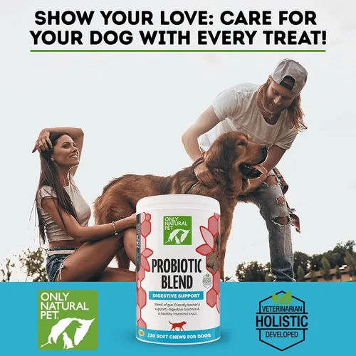 Vista 4 de Only Natural Pet Suplemento probiótico para perros y gatos, fórmula enzimática para la salud digestiva y intestinal, masticables digestivos