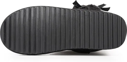 Vista 5 de KRABOR Botas de nieve de gamuza para mujer, zapatos de invierno de media pantorrilla con lazos laterales, talla 6-11