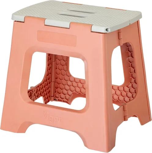 Vista 34 de Vigar Taburete plegable compacto, 10-1/2 pulgadas, ligero, capacidad de 330 libras, antideslizante taburete plegable, cuerpo de terrazo