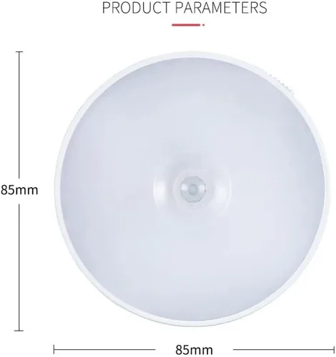 Vista 4 de Luz de sensor interior Luces Nocturnas Redondas Recargables Por USB Con Sensor De Movimiento, Lámpara Para Debajo Del Gabinete, Armario, Cocina