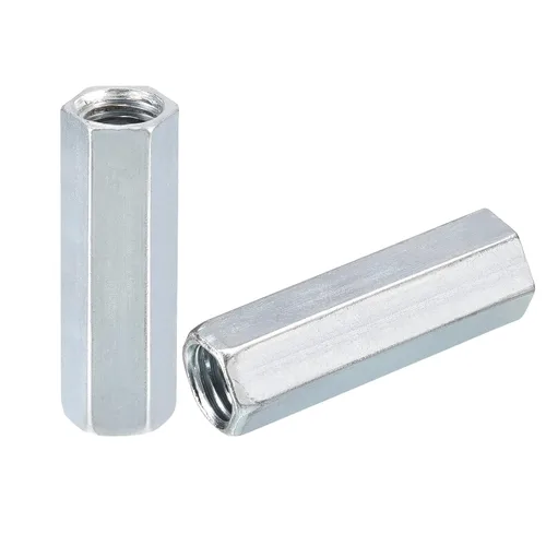 Vista 14 de uxcell Tuercas de acoplamiento M5x8x10mm - Acoplador de varilla roscada hexagonal de acero al carbono galvanizado para muebles, electrónico