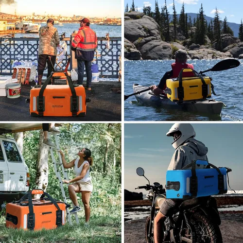 Vista 7 de Bolsa seca impermeable ESONE Mochila impermeable para hombres/mujeres Bolsas secas para kayak Mochila impermeable para viajes Bolsa seca mochila
