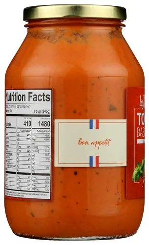 Vista 2 de La Madeleine Sopa de tomate y albahaca, vegano, 31 onzas (paquete de 6)