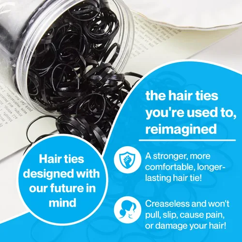 Vista 3 de OIG Brands 1500 soportes para cola de caballo, bandas de goma sin daños para bebés y niñas pequeñas, elásticos para el cabello pequeños de 1 pulgada