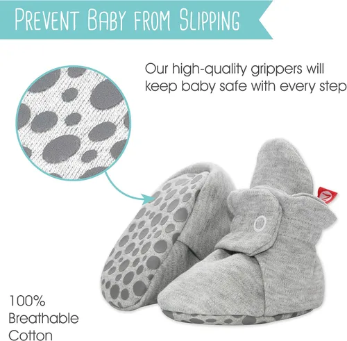 Vista 7 de Zutano - Botines de algodón orgánico para bebés, de suela antideslizante suave, calzado suave fácil de poner