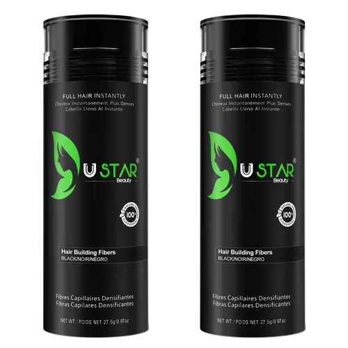 Vista 17 de Fibras de construcción del cabello, 2.73 oz, USTAR 5 en 1 fibras de cabello para adelgazar el cabello con spray de sujeción para un aspecto más