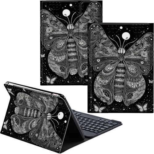Vista 29 de Para Samsung Galaxy Tab S6 Lite Funda 2022/2020 Teclado Inalámbrico Desmontable Y Cubierta De Soporte De Cuero PU Funda Protectora Para Samsung Azul