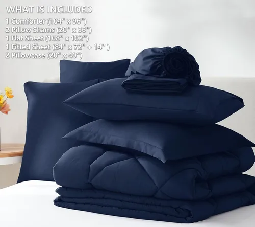 Vista 154 de CozyLux Juego de edredón de tamaño Queen, rojo burdeos, toda la ropa de cama en una sola bolsa, 7 piezas: edredón, fundas de almohada y de almohada