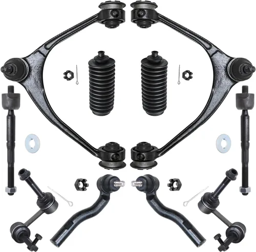 Vista 390 de Detroit Axle - Kit de suspensión frontal de 10 piezas para Chevy Trailblazer EXT GMC Envoy XL XUV Buick Rainier Isuzu Ascender Olds Bravada, brazos
