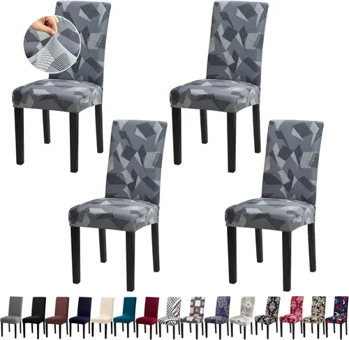 Vista 47 de Fundas para Sillas, Juego de 4 Fundas Elásticas para Sillas de Cocina y Comedor, Fundas Lavables y Extraíbles para Sillas de Comedor para Hogar
