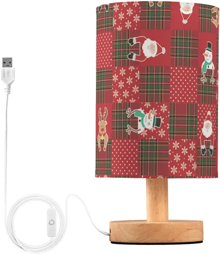 Vista 2 de FRODOTGV Led Night Light Kids Table Lamp Warm Light Christmas Plaid Lamps for Small Spaces Library