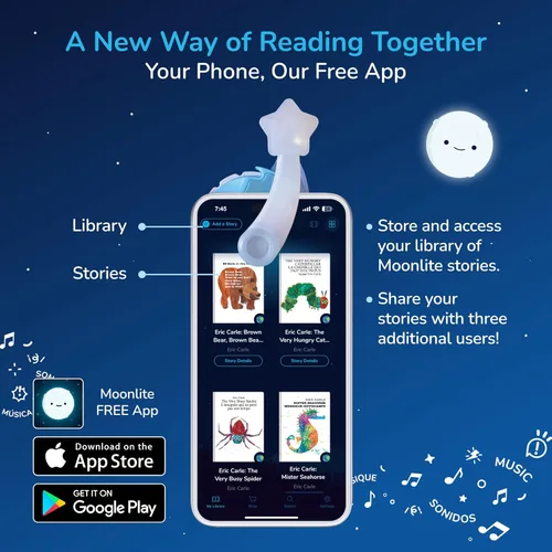 Vista 5 de Moonlite Mini proyector con 4 historias digitales de princesa de Disney Edición - Una nueva forma de leer historias juntos - 4 historias digitales