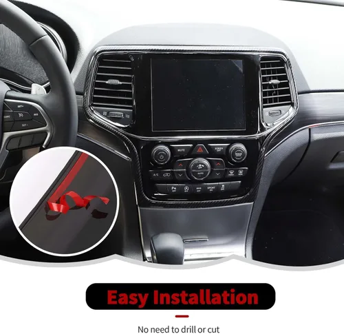 Vista 5 de RT-TCZ Cubierta de fibra de carbono para consola central de navegación GPS, accesorios interiores compatibles con Jeep Grand Cherokee 2014-2020
