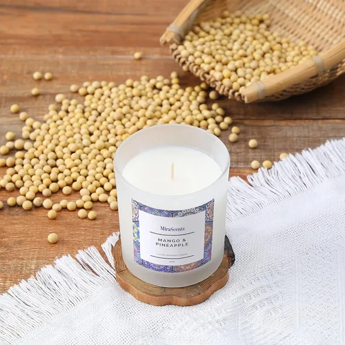 Vista 5 de Velas perfumadas de mango y piña, vela de verano, velas perfumadas de aromaterapia frutal, regalo de vela para mujeres, vela de cera de soja