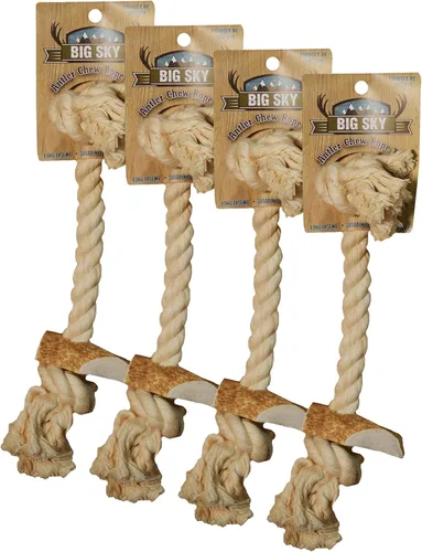 Vista 2 de Scott Pet 1 pieza de juguete de cuerda de 3/4 pulgadas x 15 pulgadas con cuerno, grande, blanco (AB03W)