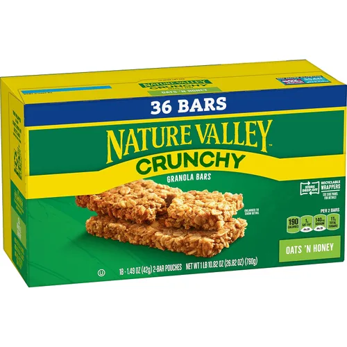Vista 8 de Nature Valley Barras de granola crujientes, avena y miel, 48 unidades, 35.76 oz (24 bolsas)