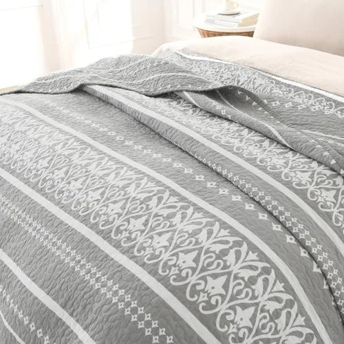 Vista 9 de Juego de Ropa de Cama Boho Tamaño Queen - 100% Algodón Gris, Colcha Bohemia Ligera Tamaño Queen, Juego de Edredón de Cama Queen, Funda de Edredón