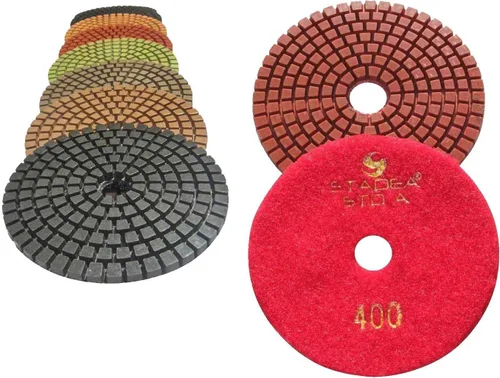 Vista 16 de STADEA Grit 50 4" Diamond Pulir Pads Premium Grado Mojado Flexible 3 MM Alto