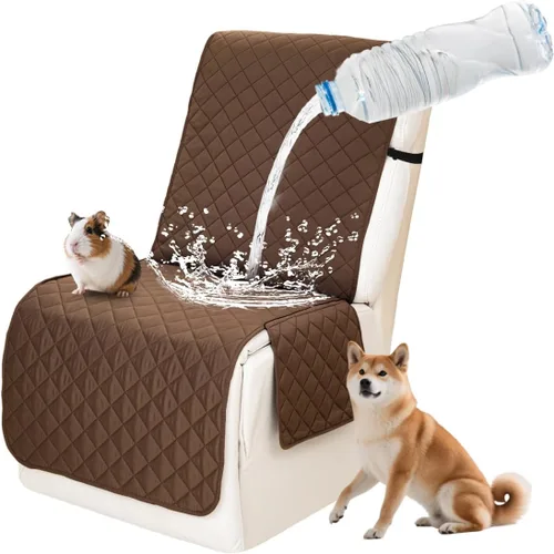 Vista 23 de Fundas impermeables para sofá reclinable seccional en forma de L, 7 piezas, antideslizantes, lavables, juego de fundas reclinables para mascotas