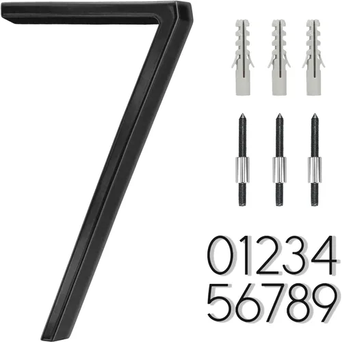 Vista 22 de Número flotante de acero inoxidable de 5 pulgadas, números de casa modernos de metal, número de decoración de buzón de puerta de jardín con kit