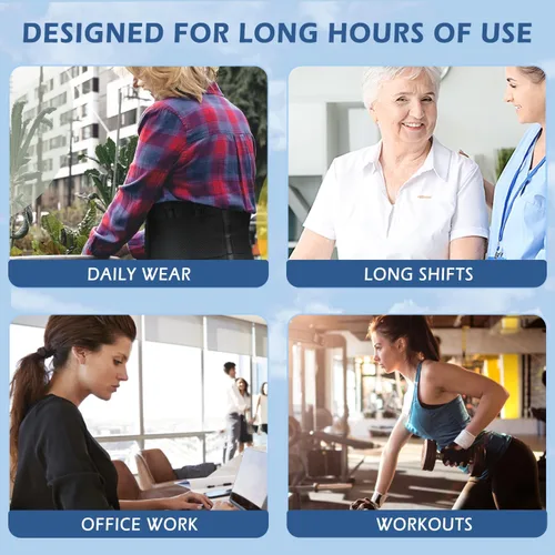 Vista 4 de Ci-Han Cinturón de apoyo de espalda transpirable para hombres/mujeres para el trabajo, con compresión ajustable en ambos lados, tirantes de espalda
