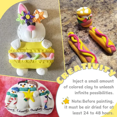 Vista 5 de 24 paquetes de arcilla de espuma blanca de secado al aire, 8.5 oz de arcilla modelo blanca DIY, arcilla de espuma en masa suave para regalo