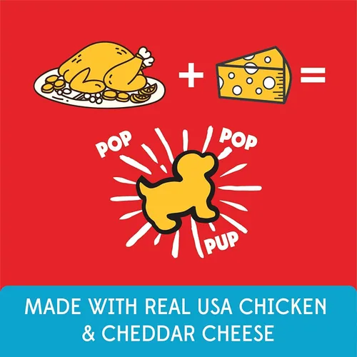Vista 6 de Pup Corn Plus - Golosinas para perros infladas con prebióticos y probióticos - Pollo y queso cheddar (24 onzas) - Fabricado en Estados Unidos