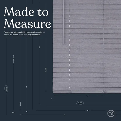 Vista 5 de MOOD Architectural - Persianas de madera sintética de 2.5 pulgadas Persianas de madera gris de madera flotante de 2.5 pulgadas Persianas de 46