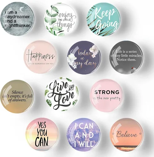 Vista 10 de 12 piezas de imanes de vidrio para nevera, calcomanía para nevera, imanes de nevera de flores de línea artística, decoración de imanes de nevera