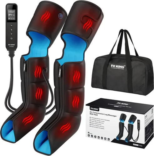 Vista 9 de FIT KING Masajeador recargable de piernas y pies - Masajeador de botas de aire de compresión sin cables para circulación y recuperación - Sensor
