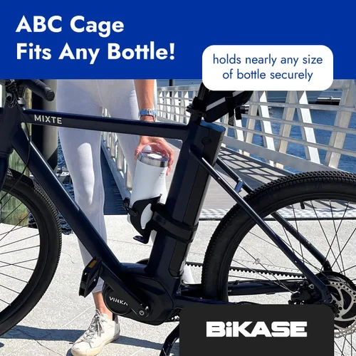 Vista 2 de ABC por BiKASE - Cualquier Jaula de Botella, Soporte para Botella de Agua de Bicicleta - Se Ajusta a Cualquier Botella, Contenedor, Altavoz, Soporte