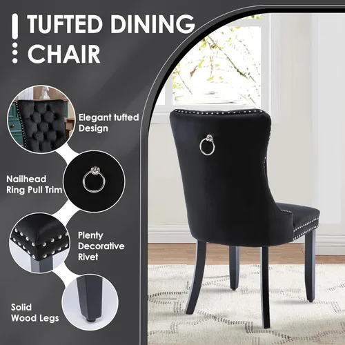 Vista 5 de Juego de comedor moderno de cristal de lujo de 5 piezas, juego de comedor rectangular minimalista para 4, juego de mesa de cocina de vidrio