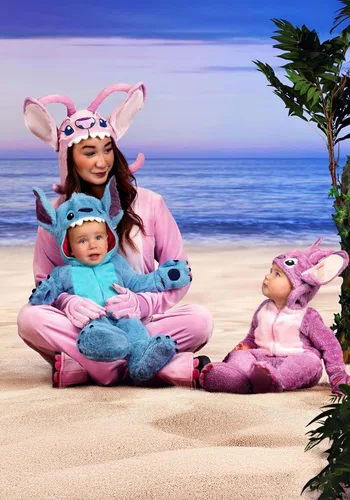 Vista 3 de Disney Lilo and Stitch - Disfraz de ángel para niñas, disfraz con capucha para Halloween, juego de rol de Lilo y Stitch