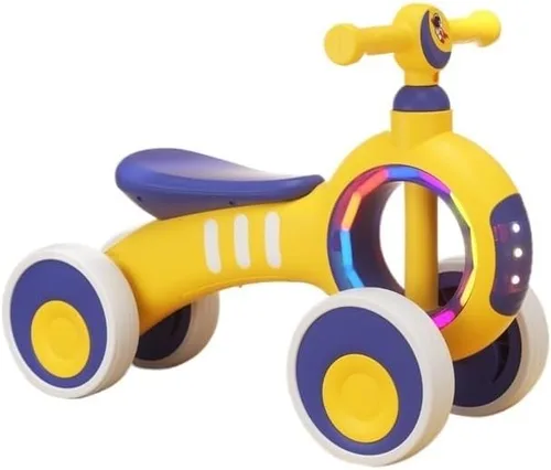 Vista 9 de Bicicleta de equilibrio para bebés sin pedal 4 ruedas de silencio Primero Rojo