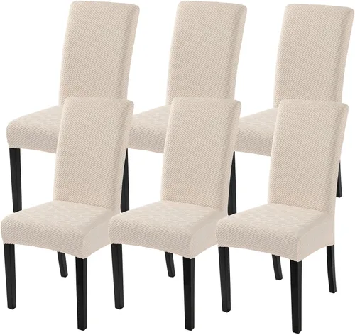 Vista 10 de SearchI - Juego de 2 fundas protectoras para sillas Parson de comedor, de elastano, súper ajuste, elástico, extraíble y lavable, para cocina