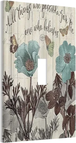 Vista 84 de Bear Moose Lodge Woodland - Placa de interruptor de luz dúplex individual de 1 banda, cubierta de salida decorativa de pared, placa frontal